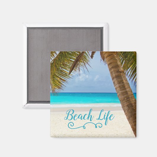 Palme Beach Life Magnet (Vorderseite/Rückseite)