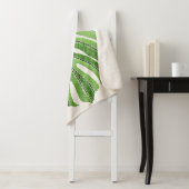 Palme Blätter bestickt. Green Tropical Monstera Sherpadecke (Beispiel)