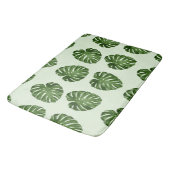 Palme-Blätter, Grüne Blätter, tropisches Muster Badematte (Schrägansicht)