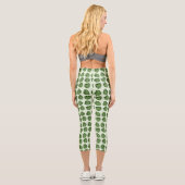 Palme-Blätter, Grüne Blätter, tropisches Muster Capri Leggings (Rückseite)