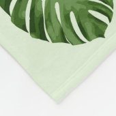 Palme-Blätter, Grüne Blätter, tropisches Muster Fleecedecke (Ecke)