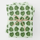 Palme-Blätter, Grüne Blätter, tropisches Muster Geschenkpapier Set (Beispiel)