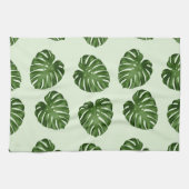 Palme-Blätter, Grüne Blätter, tropisches Muster Geschirrtuch (Horizontal)