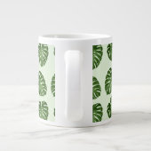Palme-Blätter, Grüne Blätter, tropisches Muster Jumbo-Tasse (Rückseite)