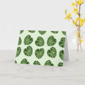 Palme-Blätter, Grüne Blätter, tropisches Muster Karte (Gelbe Blume)