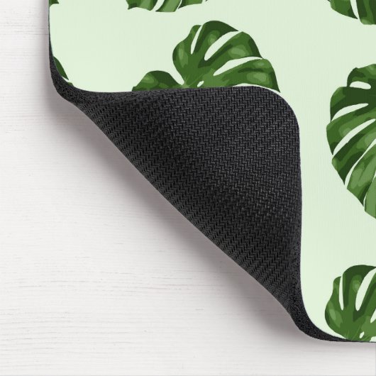Palme-Blätter, Grüne Blätter, tropisches Muster Mousepad (Ecke)