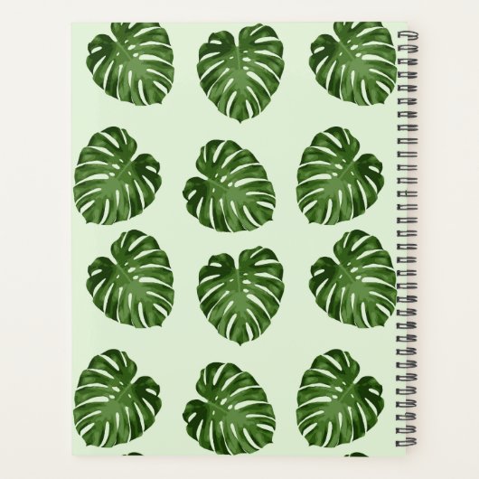 Palme-Blätter, Grüne Blätter, tropisches Muster Planer (Rückseite)