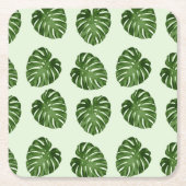 Palme-Blätter, Grüne Blätter, tropisches Muster Rechteckiger Pappuntersetzer (Vorderseite)