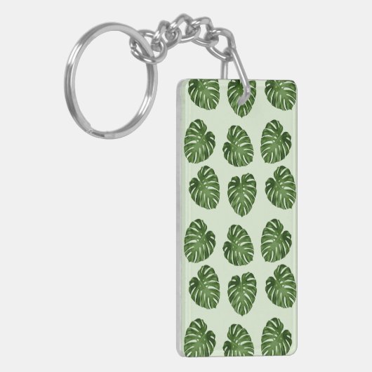 Palme-Blätter, Grüne Blätter, tropisches Muster Schlüsselanhänger (Vorderseite links)