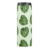 Palme-Blätter, Grüne Blätter, tropisches Muster Thermosbecher (Rückseite)