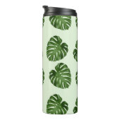Palme-Blätter, Grüne Blätter, tropisches Muster Thermosbecher (Nach rechts gedreht)