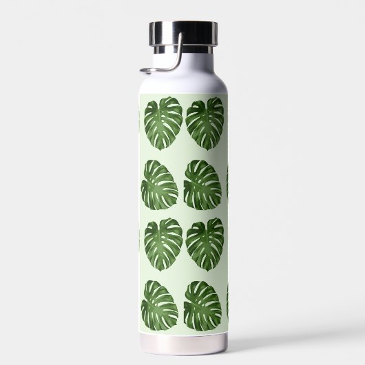 Palme-Blätter, Grüne Blätter, tropisches Muster Trinkflasche (Rechts)