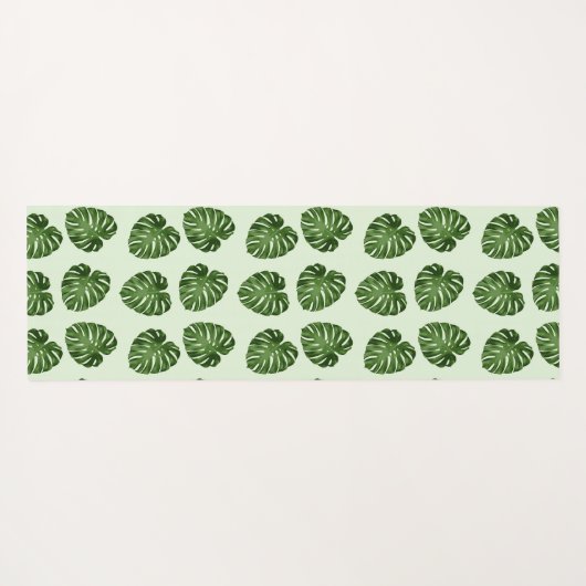 Palme-Blätter, Grüne Blätter, tropisches Muster Yogamatte (Rückseite (Horizontal))