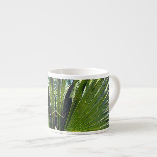 Palme Blätter, Meeresbrise Espressotasse (Vorderseite Rechts)