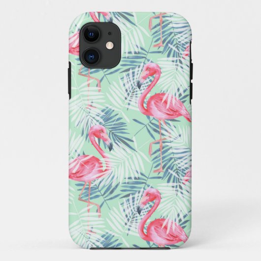 Palme Blätter und Flamingos Case-Mate iPhone Hülle (Rückseite)