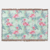 Palme Blätter und Flamingos Decke (Vorderseite)