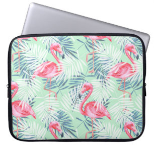 Palme Blätter und Flamingos Laptopschutzhülle