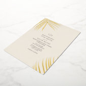 Palme Blätter von weißem Cremefolien Einladung (Gedreht)