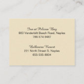 Palme-Boarding-Durchlauf-Blau u. Creme Visitenkarte (Rückseite)