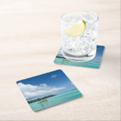 Palme Bora Bora im Lagune-Untersetzer Rechteckiger Pappuntersetzer (Vor Ort)