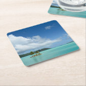 Palme Bora Bora im Lagune-Untersetzer Rechteckiger Pappuntersetzer (angewinkelt)