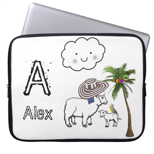 Palme der Laptop Sleeve Sheep Wolken (Vorderseite)