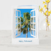 Palme des offenen Fensters und des Ruhestandes Karte (Gelbe Blume)