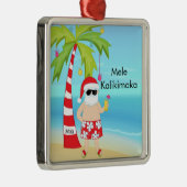 Palme, die Sankt-Hawaiianer-Weihnachten sich Ornament Aus Metall (Rechts)