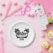 Palme-Familien-Ferien-Pappteller Pappteller (Party)