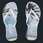 Palme I Wedding drehen Badesandalen<br><div class="desc">Palme I Wedding drehen Reinfall-Braut-Strand-Sandelholze mit personalisiertem Bestimmungsort um</div>