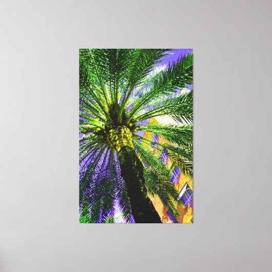 Palme im Abend Leinwanddruck (Vorderseite)
