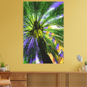 Palme im Abend Leinwanddruck (Insitu (Wohnzimmer))