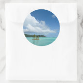 Palme in Bora Bora Lagoon Rundaufkleber Runder Aufkleber (Tasche)
