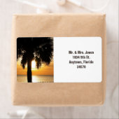 Palme in Florida Sonnenuntergang Adressetikett. (Insitu)