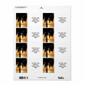 Palme in Florida Sonnenuntergang Adressetikett. (Vorne)