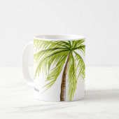 Palme-Insel-Strand-Monogramm Kaffeetasse (Vorderseite Links)