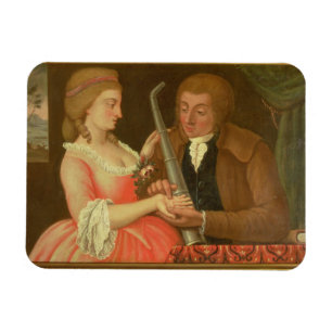 Palme lesen (Öl auf Leinwand) Magnet