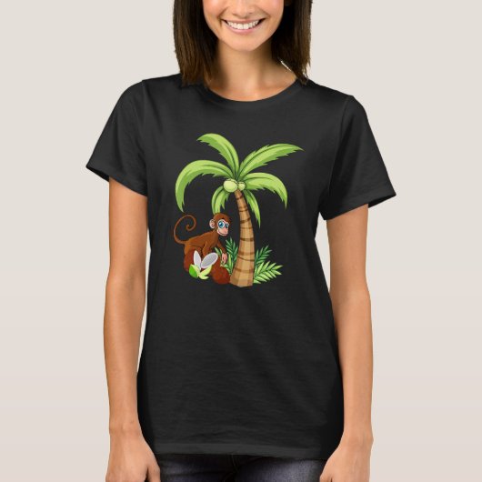 Palme mit Affenschimmel T-Shirt (Vorderseite)