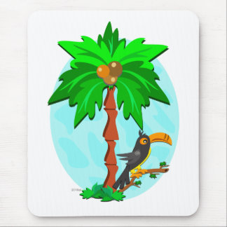 Palme mit aufmerksamem Toucan Mousepad