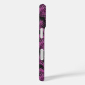 Palme mit rosa Glitter Schwarz modernes Monogramm Case-Mate iPhone Hülle (Rückseite / Rechts)