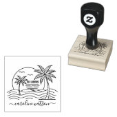 Palme mit Sonne  Ex Libris  Stempel (Stempel)