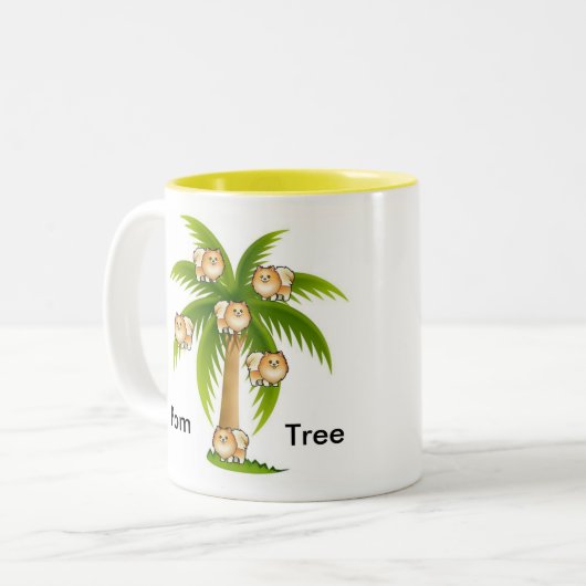 Palme mit Spitzen Zweifarbige Tasse (Vorderseite Links)