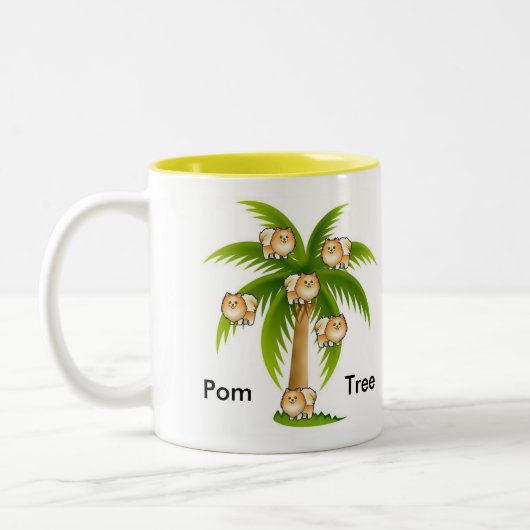 Palme mit Spitzen Zweifarbige Tasse (Links)