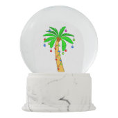 Palme mit Weihnachtsdekorationen Schneekugel (Rückseite)