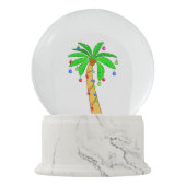 Palme mit Weihnachtsdekorationen Schneekugel (Vorderseite)