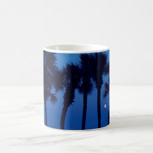 Palme-Mond-Tasse Daytona Beach Floridas tropische Kaffeetasse