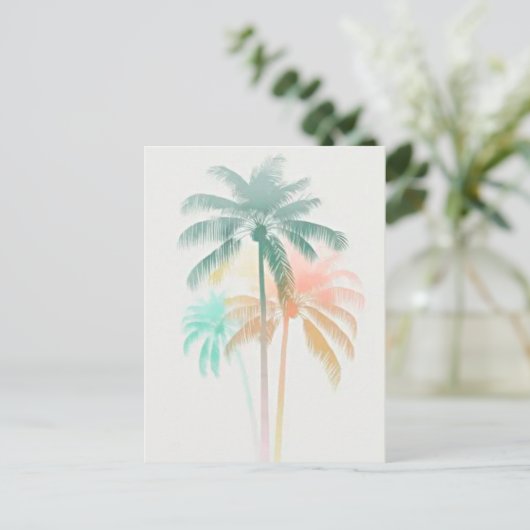 Palme Postkarte (Stehend Vorderseite)