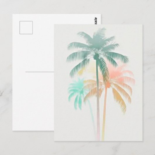 Palme Postkarte (Vorne/Hinten)