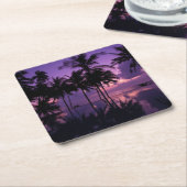 Palme-Reflexion Rechteckiger Pappuntersetzer (angewinkelt)