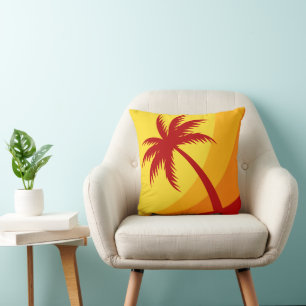Palme - Retro-Strand Tropische Sommerfarben Kissen